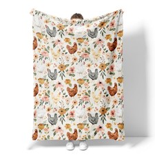 Cute Chicken Print Blanket Gifts for Kids Girls Boys Adults Animals Lovers, F...
