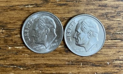 2003 P & D Higher Grade AU/BU Roosevelt Dimes Free Shipping