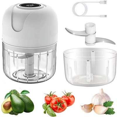 350ML Küche Elektrisch Zerkleinerer Mini Knoblauchhacker Obst Zwiebelschneider