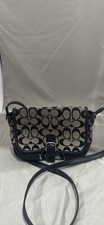 Authentic Coach Crossbody Black Leather Detail With Large Signature Cs
