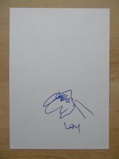 Udo Lindenberg autograph signed A4 index card with drawing
