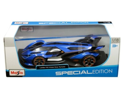 1/18 Maisto Lamborghini V12 Vision Gran Turismo Diecast Model Car Blue 31454