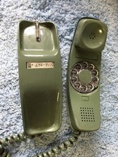 Vintage Avocado Rotary Dial Phone Bell System DESK PHONE A 429