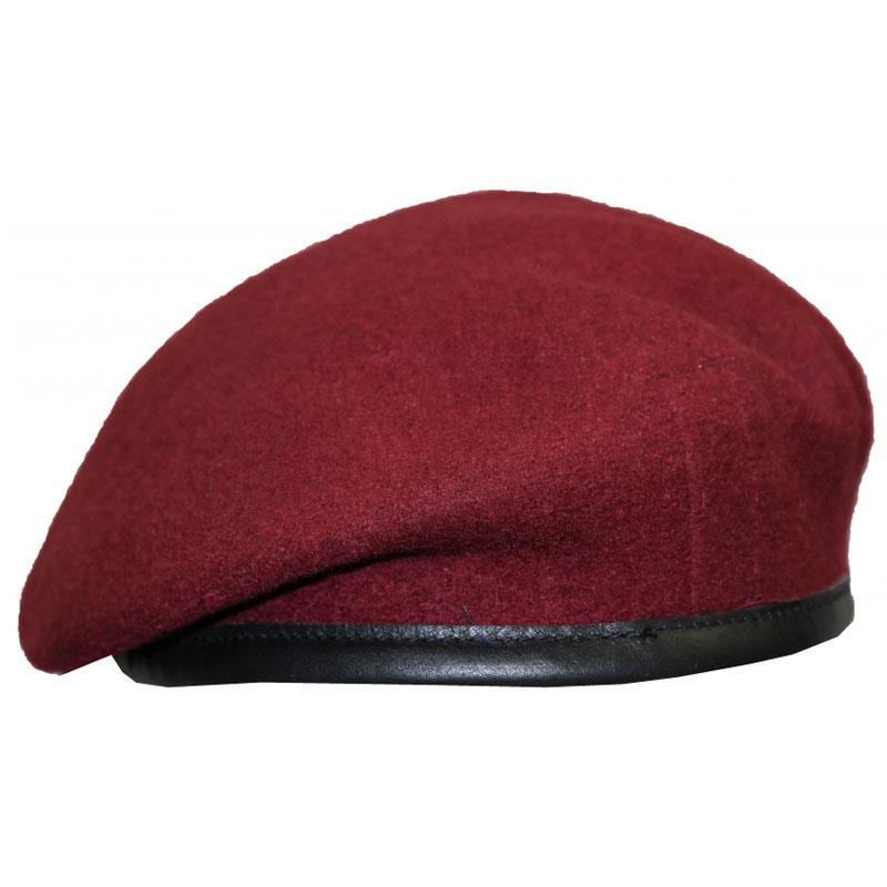 BRITISH ARMY MAROON OFFICERS SILK LINED SMALL CROWN BERET PARA AIRBORNE  FORCES