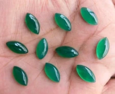[WHOLESALE] NATURAL GREEN ONYX CABOCHON MARQUISE SHAPE LOOSE GEMSTONE.