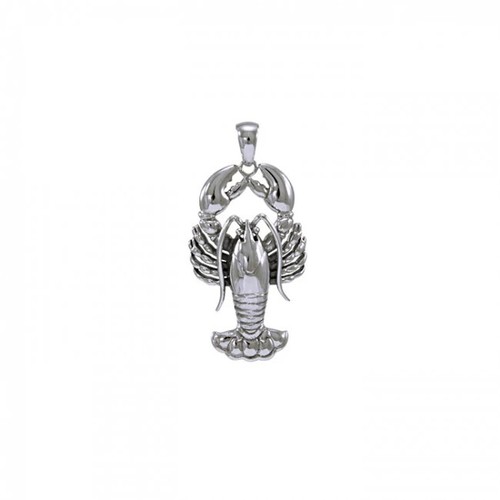 Large Lobster 925 Sterling Silver 3D Pendant Fine Beach Ocean Sea Life Jewelry - 第 1/3 張圖片