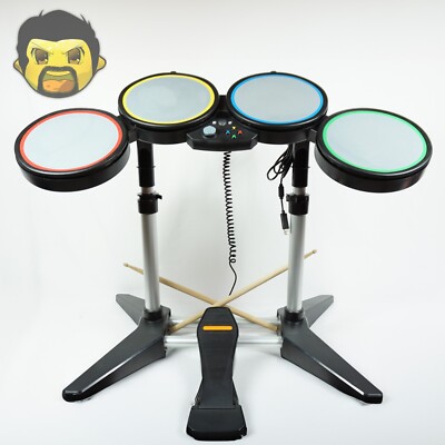 Rock Band Drums Set Xbox 360 Wired Drums Bundle with Sticks & Stand COMPLETE