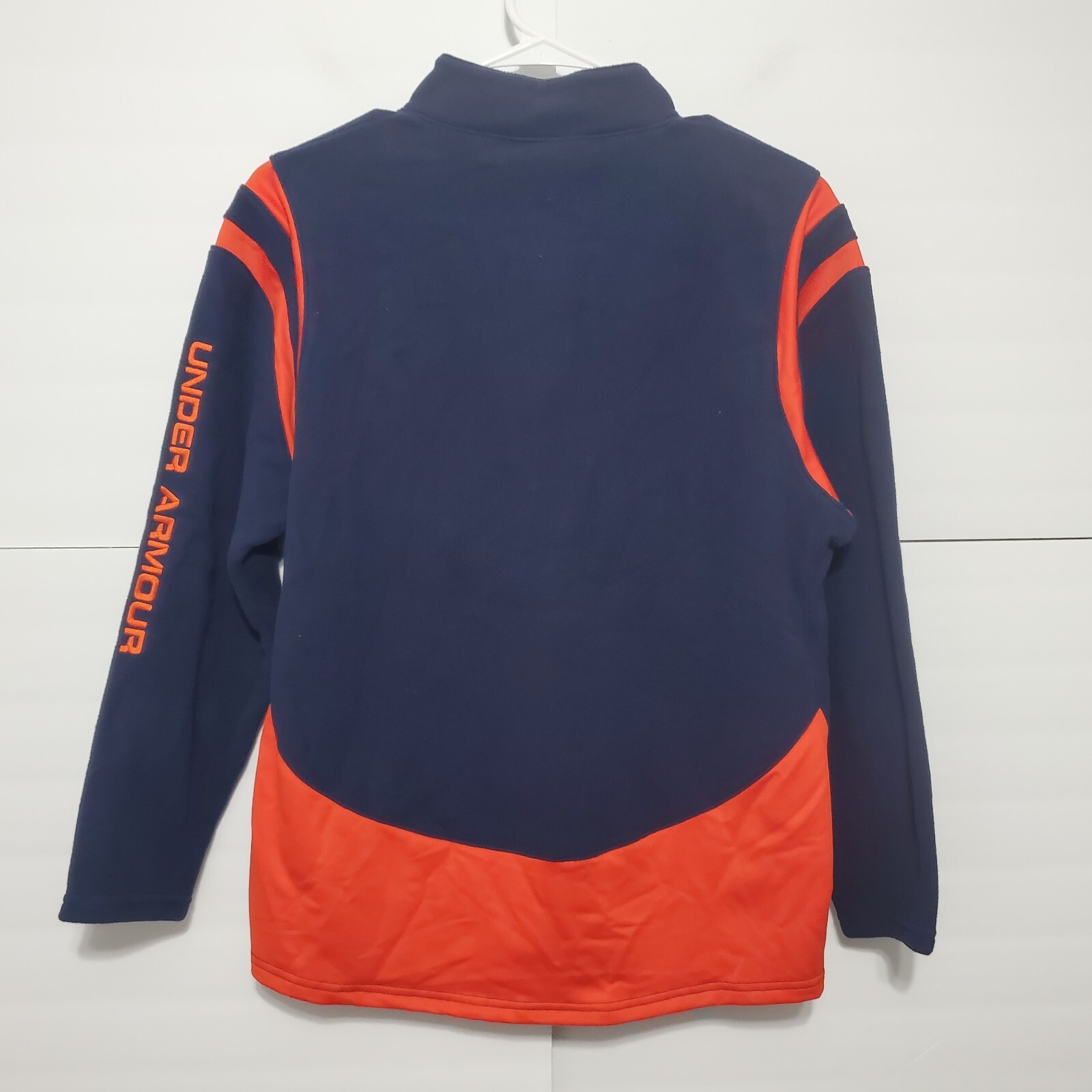 NWT Boys Under Armour Sweater Jacket Youth L Large Pullover Fleece 1/4 Zip Blue