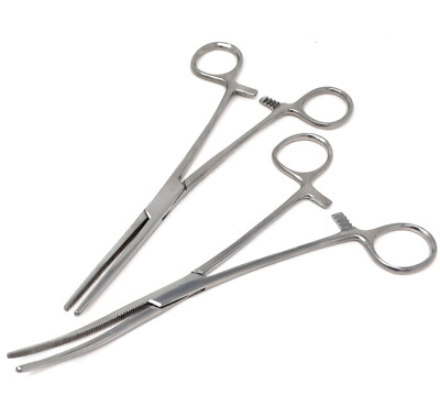 2 x Rochester Pean Locking Forceps 6.25'' CRV+STR Jaws Surgical Dental Instrument