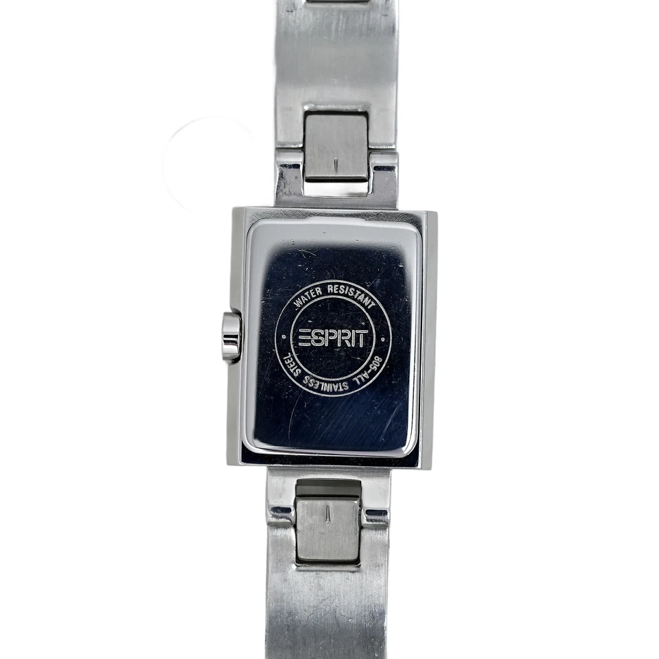 Reloj de pulsera Espirit para dama con bisel de diamantes de acero inoxidable esfera blanca Foto 3 de 4