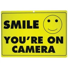 2 (TWO) Smile Your on Camera Surveillance Sign- CCTV Camera, Security Warning