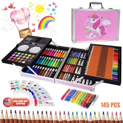 150pc Art Drawing Set Kit Kids Childrens Teens Adults Supplies Paint Pencil Gift