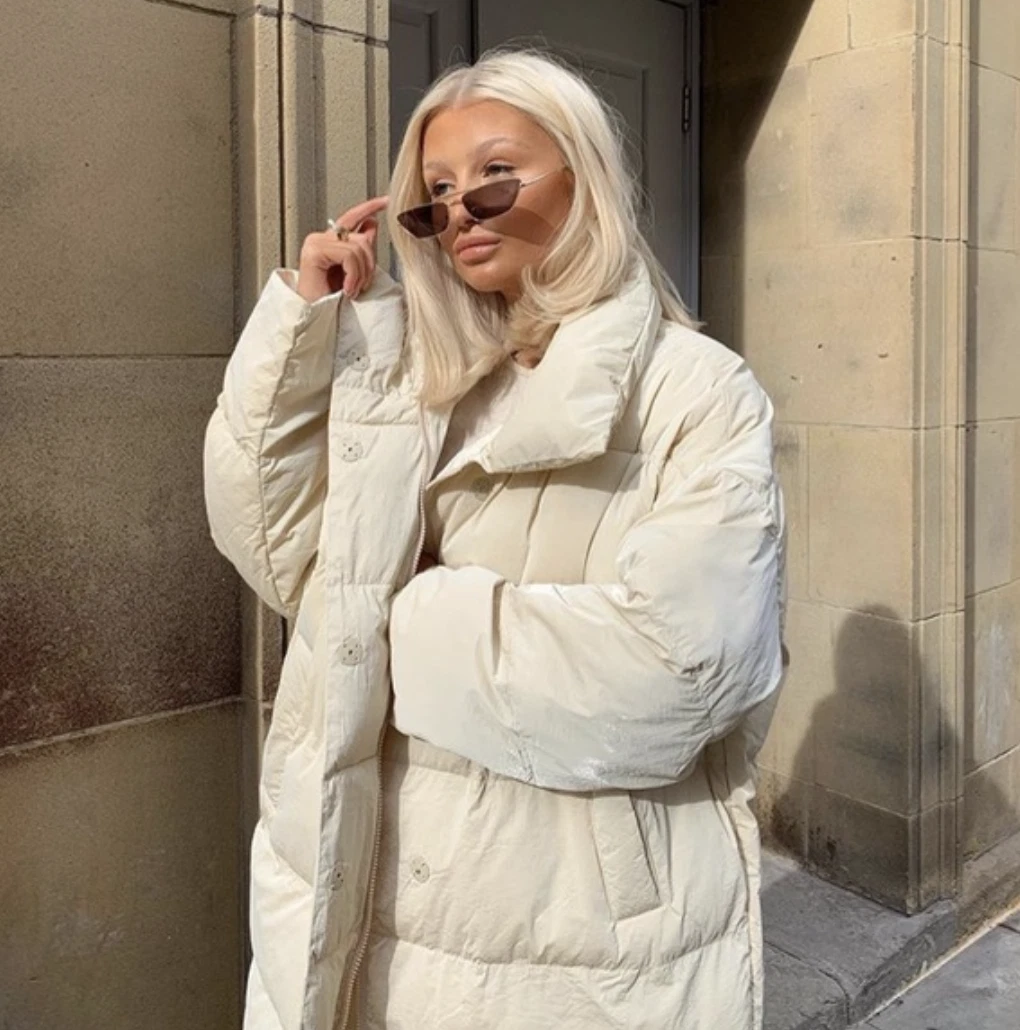 Zara oversized down coat deals