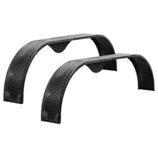 Set of 2 Tandem Axle 9x72 Steel Teardrop Diamond Plate Trailer Fender