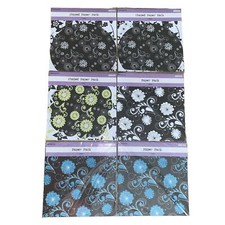 New Lot of 6 Paper Packs Scrapbooking Color book 12 x 12 Shaped Square Flowers