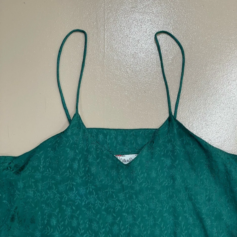 Винтажный 90-х Y2k зеленый полупрозрачный цветочный Flowy Cami Майка Fairy Whimsigoth S - Изображение 3 из 4