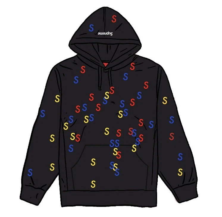 Sweat shirt à capuche brodé Supreme noir taille M d'occasion SS21 