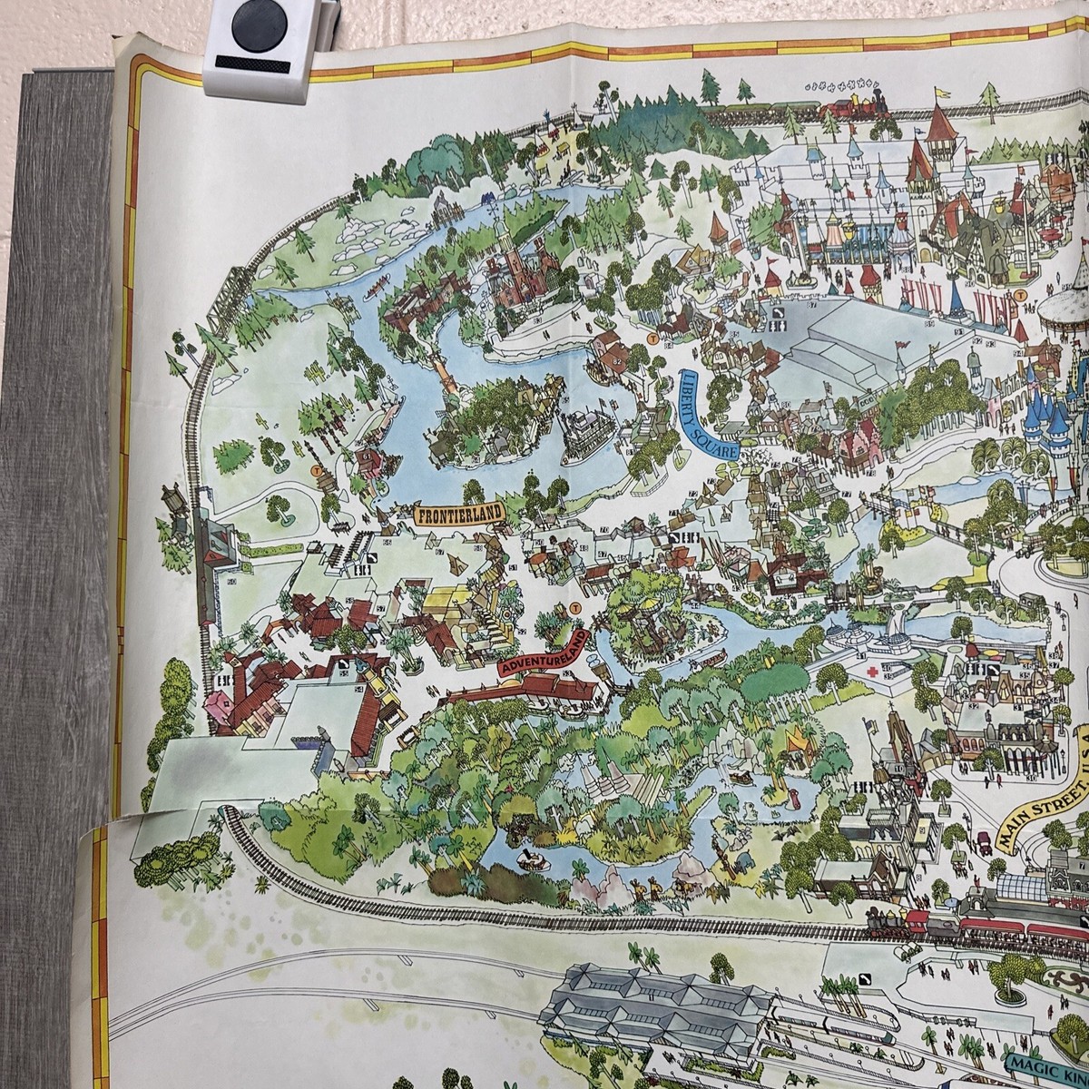 Vtg 1974 WALT DISNEY WORLD Magic Kingdom PARK Guide MAP POSTER