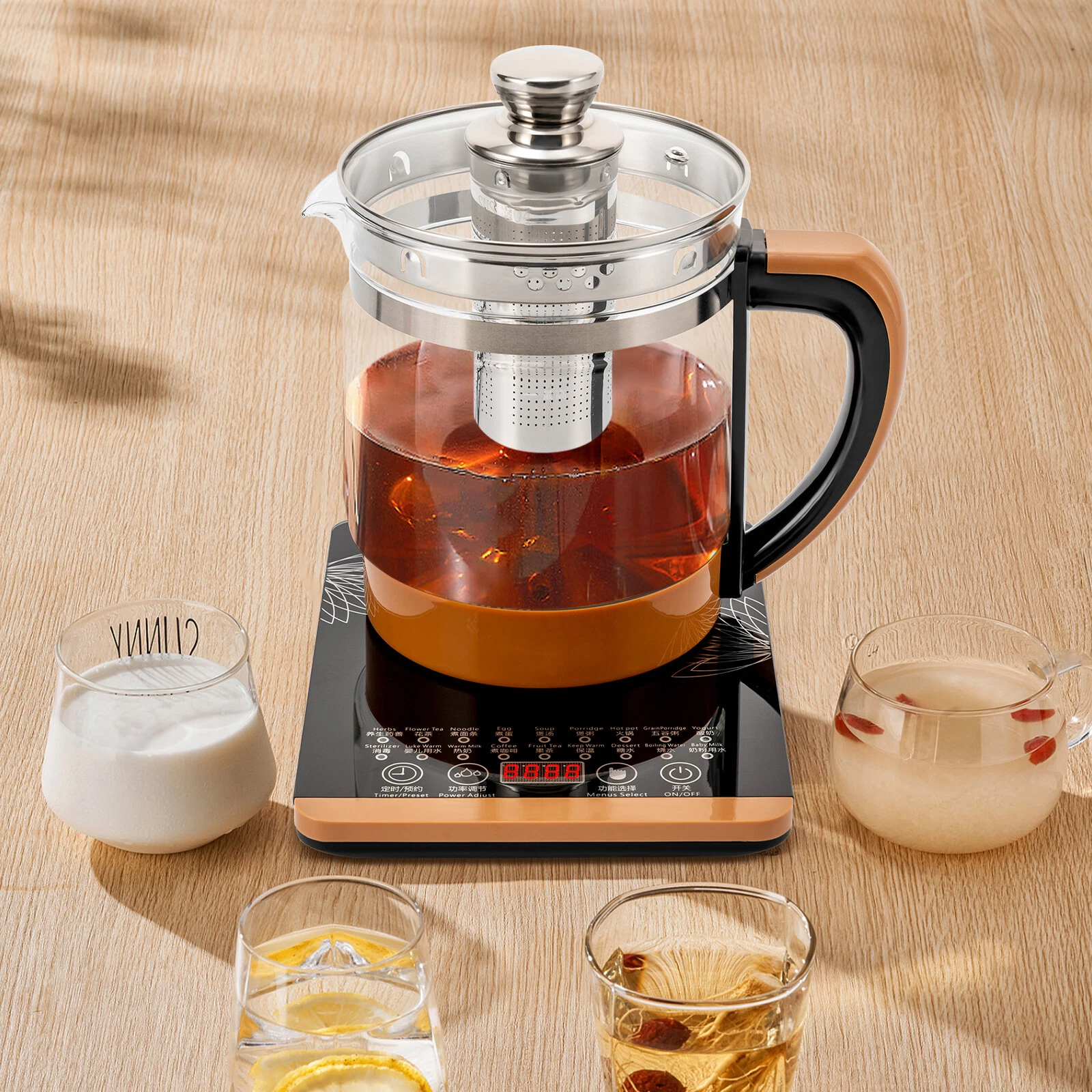 1.8L 800W Electric Health Pot Electric Glass Kettle for Boiling Water Tea Maker