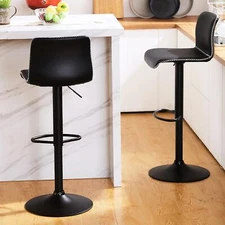 Bar Stool Set of 2/4, Modern Design Bar Chairs Adjustable Swivel Barstools