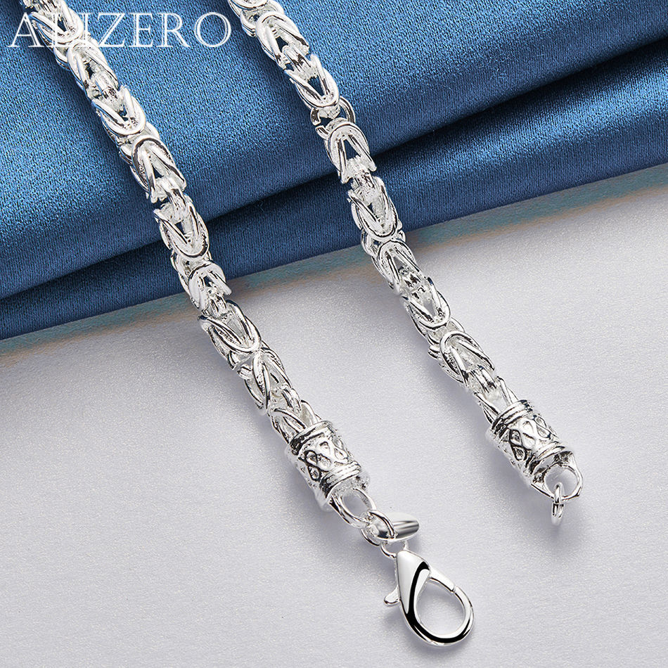 ALIZERO 925 Sterling Silver 20Inch 5mm Faucet Chain Necklace Fashion ...