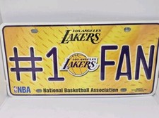 LOS ANGELES LAKERS # 1 FAN NBA SOUVENIR COLLECTORS License Plate - Sealed