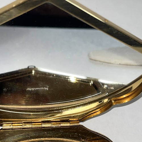 Vintage Dragon Wadsworth Compact Henrietta goldfarben fächerförmig 1940er Vogue - Bild 17 von 20
