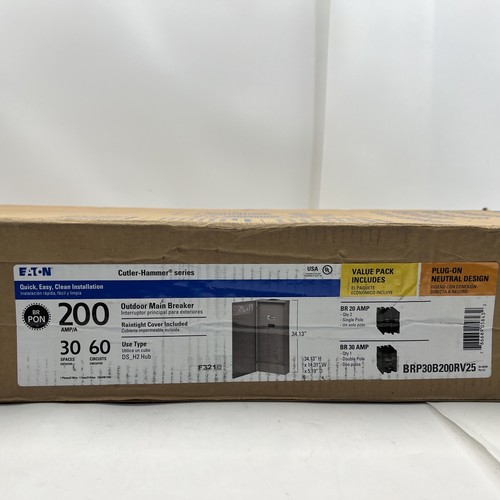 Eaton Outdoor Main Breaker Panel 200 Amp 30 space 60 circuits