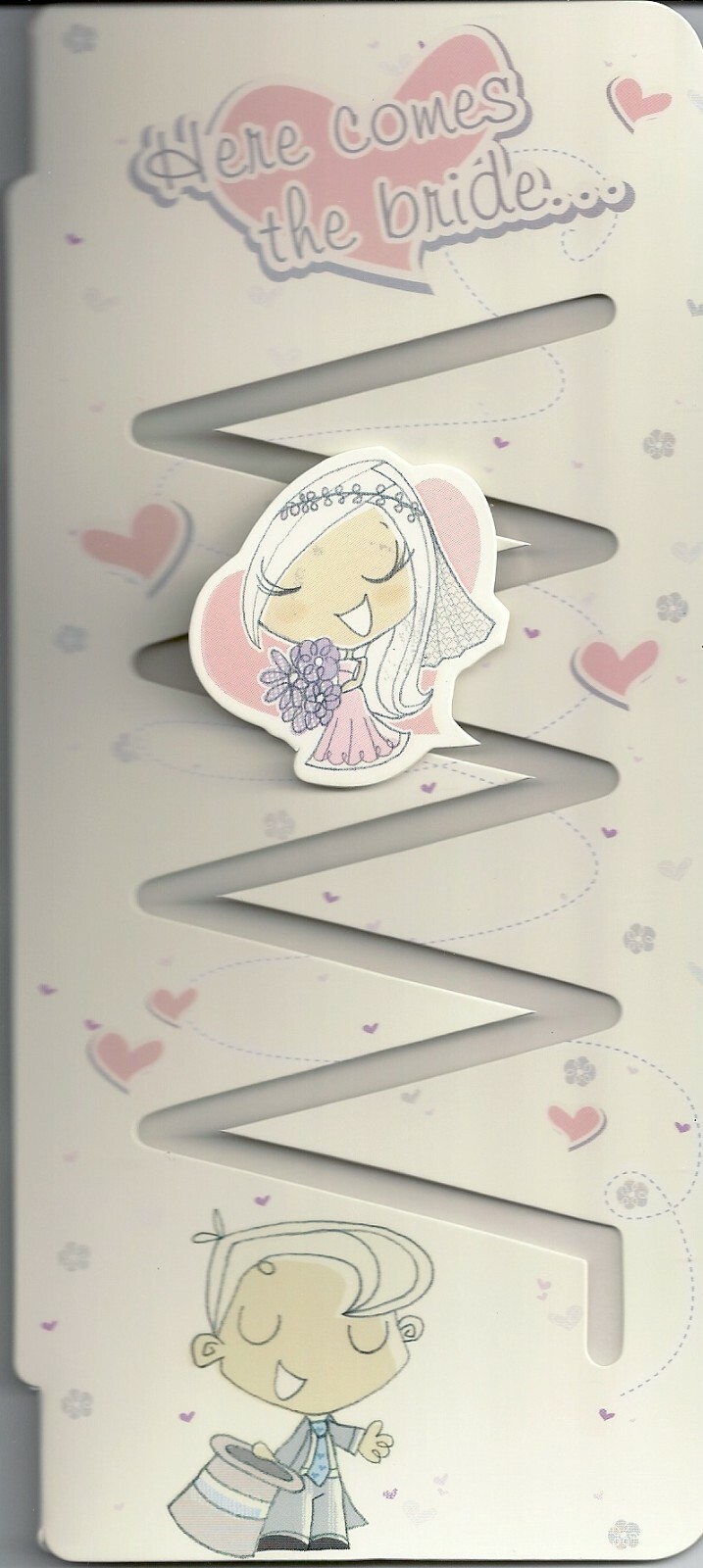WEDDING DAY GREETINGS CARD - HERE COMES THE BRIDE - SPECIAL ""SPINNING"" CARD""