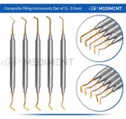5 Pcs Dental Composite Filling Instrument Gold Titanium Coated Restorative Kit