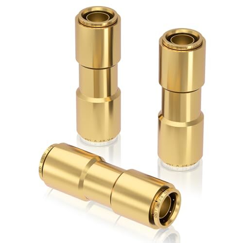 3/8 Brass DOT Air Line Fitting 3 PCS Straight Union Quick Connect Fittings 
