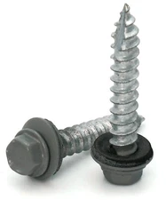 #14 Hex Washer Head Roofing Screws Mechanical Galvanized | Slate Finish