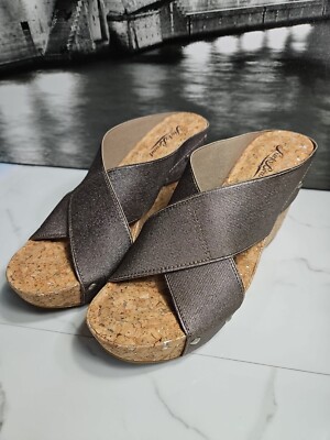 Lucky Brand Black Wedges With Cork Heel Women's Lucky Brand Vickta