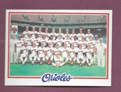 CENTERED BEAUTY 1978 TOPPS #96 BALTIMORE ORIOLES TEAM CARD CHECKLIST .99 SH V092