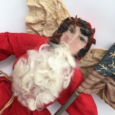 Christmas Santa Folk Art Doll Handmade Primitive Americana