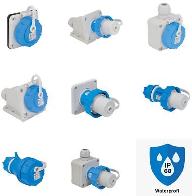 Stecker Kupplung Einbausteckdose Wandsteckdose  IP68 druck wasserdicht