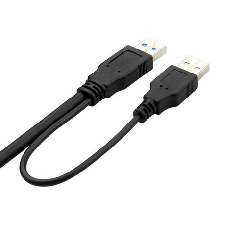 USB 3.0 Y Cable Micro Type B Male to Standard Type A Male Dual USB Power Supply - Picture 2 of 3