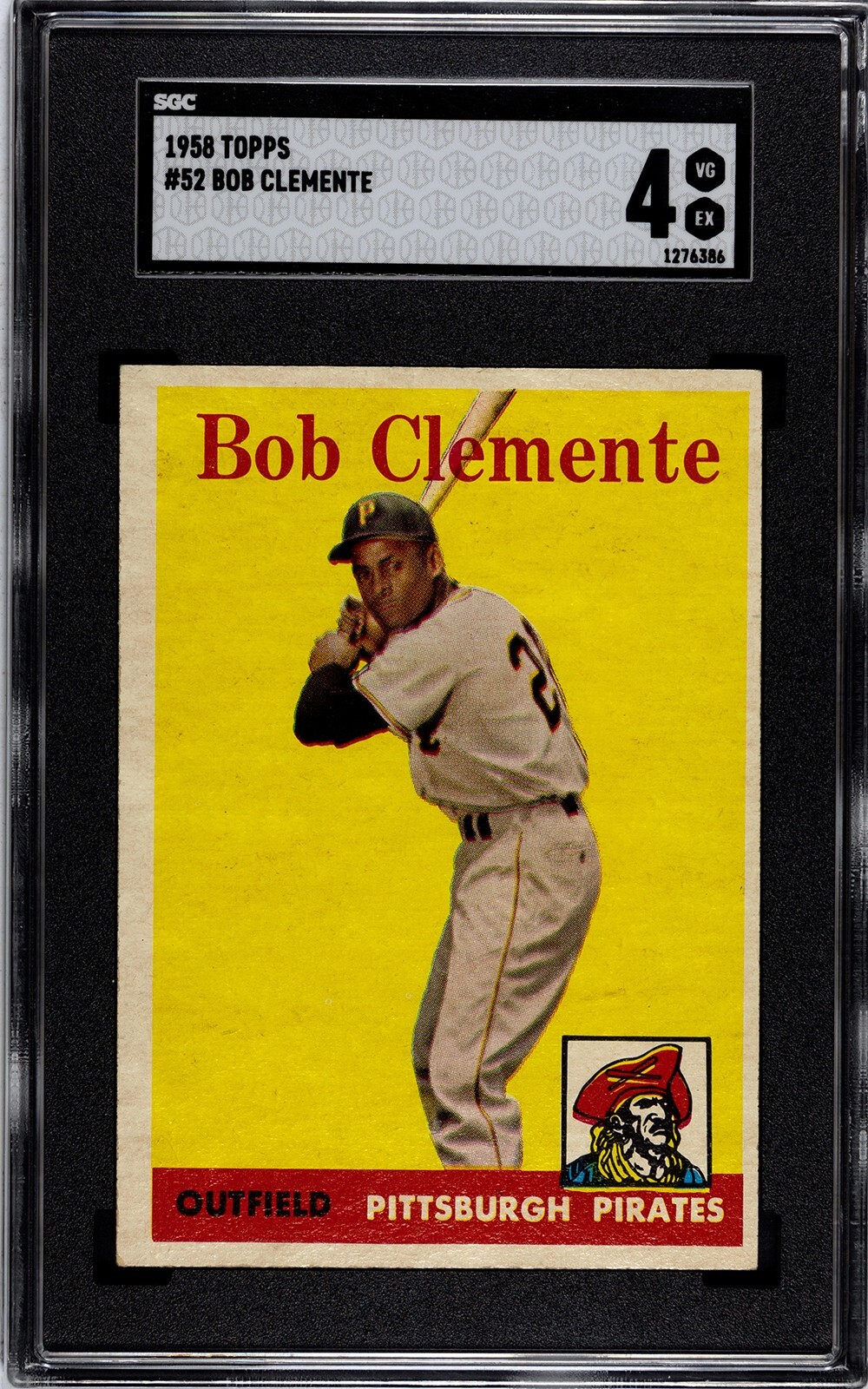 1958 TOPPS #52 BOB CLEMENTE PITTSBURGH PIRATES SGC 4