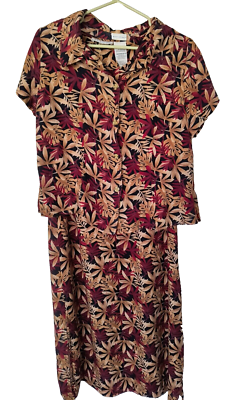 White Stag 2 Piece Maxi Dress Set Women's Size 8-10 Brown Maroon Crinkle  Gauze | eBay