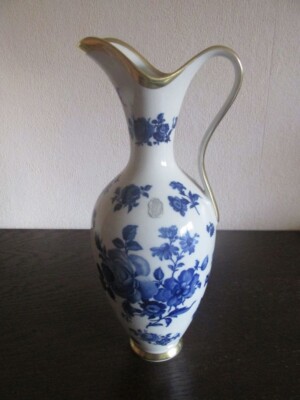 Echt Cobalt Vase Bavaria Waldershof 22 Karat Goldauflage 30 cm