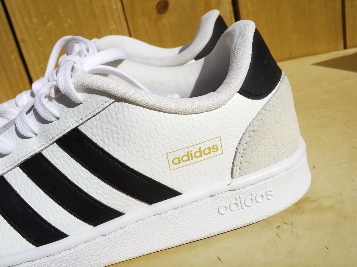 adidas grand court black suede