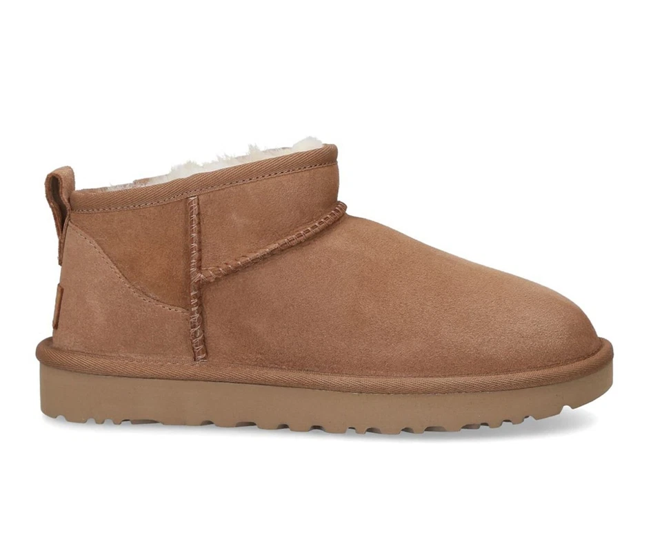 NUEVO 100% Auténtico UGG Clásico Ultra Mini Mujer Invierno Botines Castaño Foto 2 de 4