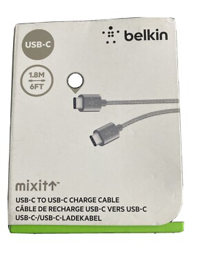 Belkin MIXIT USB-C  to USB-C Charge Cable (USB Type-C ) 6 ft. silver