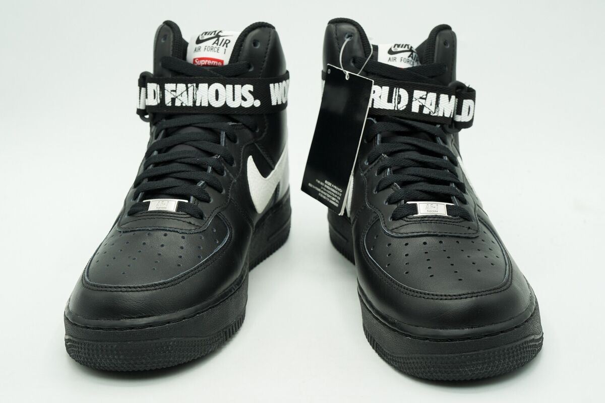 NIKE AIR FORCE 1 HIGH NEW SIZE 9 SUPREME WORLD FAMOUS BLACK NIKE AIR FORCE 1 HIGH NEW SIZE 9 SUPREME WORLD FAMOUS BLACK