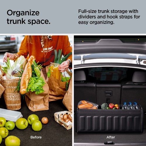 For Universal Rear Car Trunk Organizer SPIGEN Adjustable Divider 70L Storage Box - Picture 7 of 23