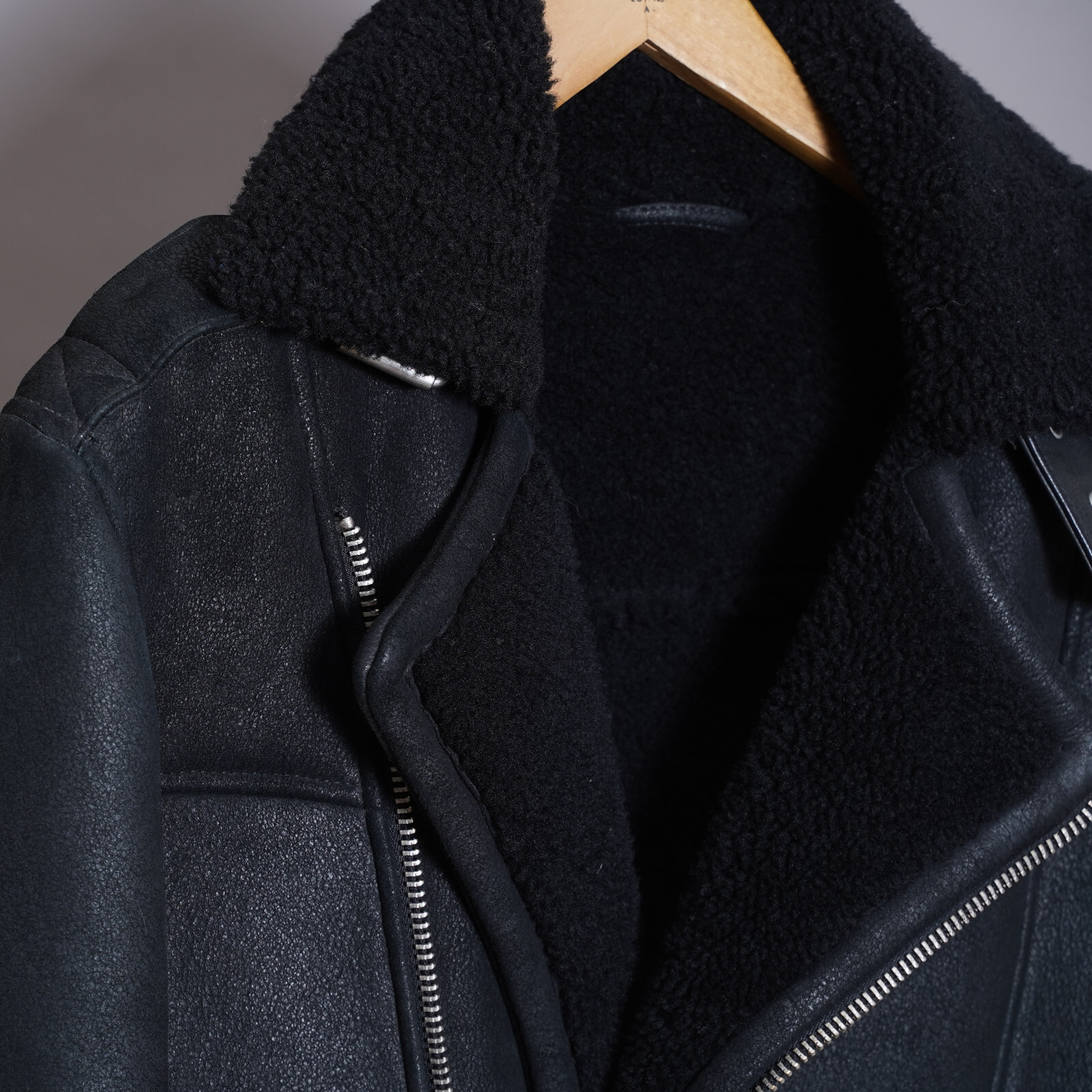 ALLSAINTS Shearling Leather Jacket SMALL Mens She… - image 7