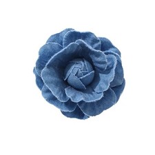 Fashion Denim Camellia Flower Lapel Brooch Pin for Women Girls Fabric Floral ...