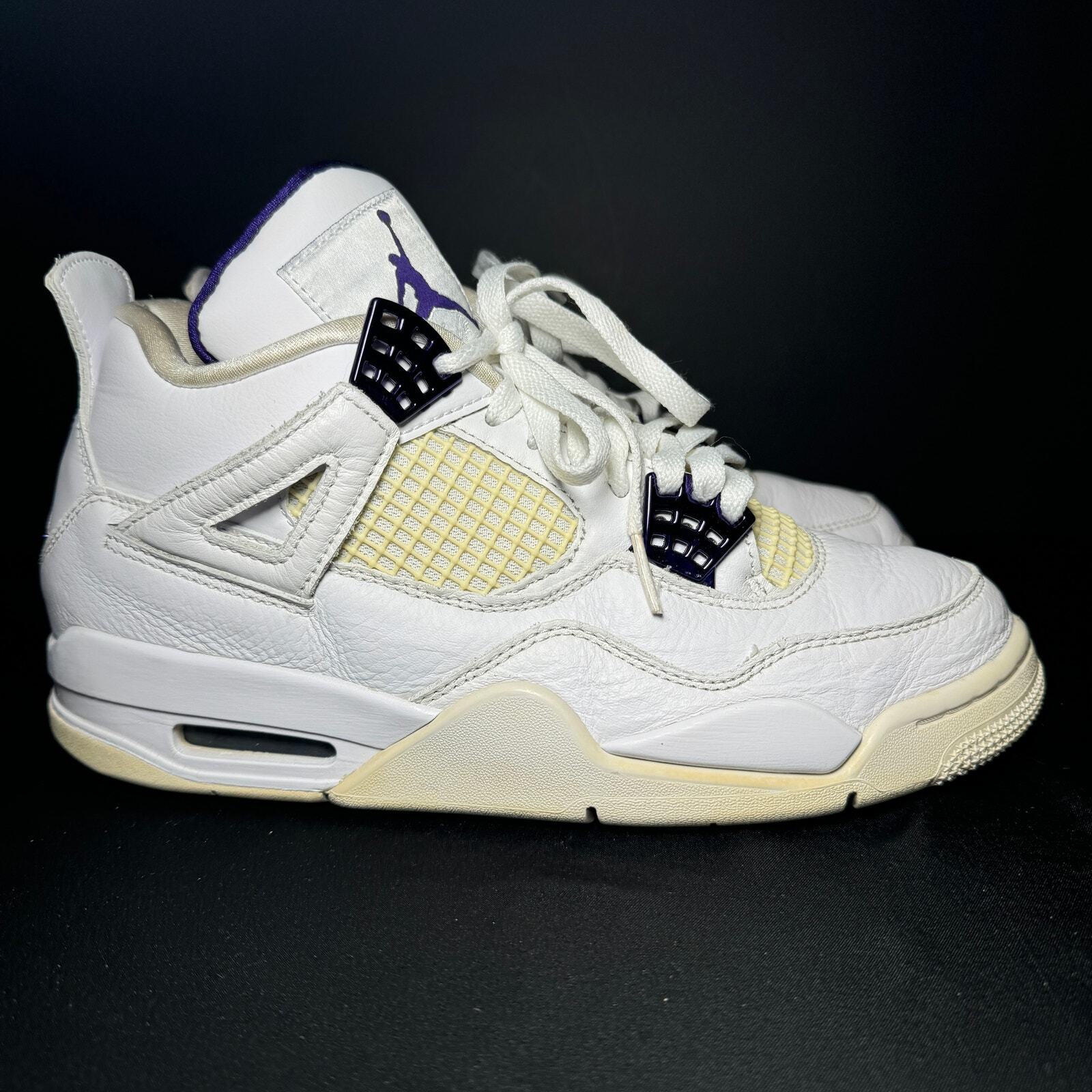 Size 7.5 - Nike Air Jordan 4 Retro Purple Metallic Men's Shoes - Ships Now