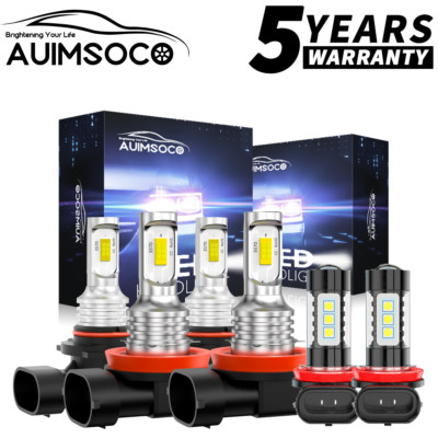 For Toyota Highlander 2014-2019 6X LED Headlight+Fog Light Bulbs Combo Kit 6500K