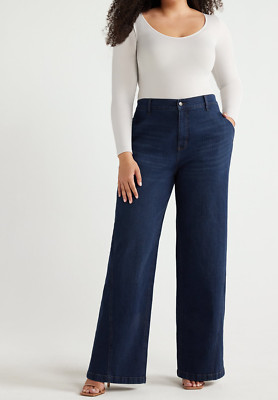 Sofia Jeans Womens Jeans Size 24W Lucia Palazzo Super High Rise Seamed Wide Leg